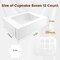 12-Pc White 12-Count Cupcake Boxes – Window, Holds 144, 12.8x9.8x3.5in